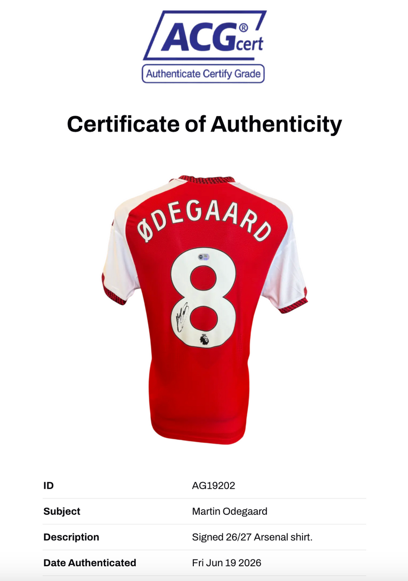 MARTIN ODEGAARD SIGNED ARSENAL FC 2026/27 HOME SHIRT (ACG CERT AG19202)-2