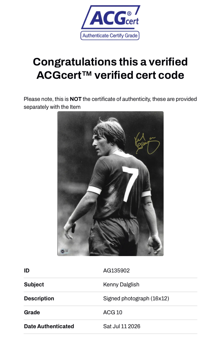 KENNY DALGLISH SIGNED LIVERPOOL FC ICONIC 7 16X12 PHOTO (ACG CERT AG135902)-3