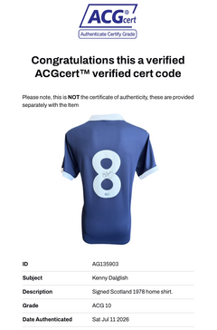 KENNY DALGLISH SIGNED SCOTLAND 1978 WORLD CUP HOME SHIRT (ACG CERT AG135903)-3