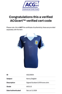 KENNY DALGLISH SIGNED SCOTLAND 1978 WORLD CUP HOME SHIRT (ACG CERT AG135904)-3