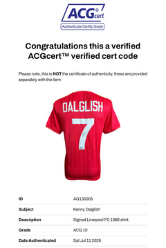 KENNY DALGLISH SIGNED LIVERPOOL FC 1986 HOME SHIRT (ACG CERT AG135905)-3