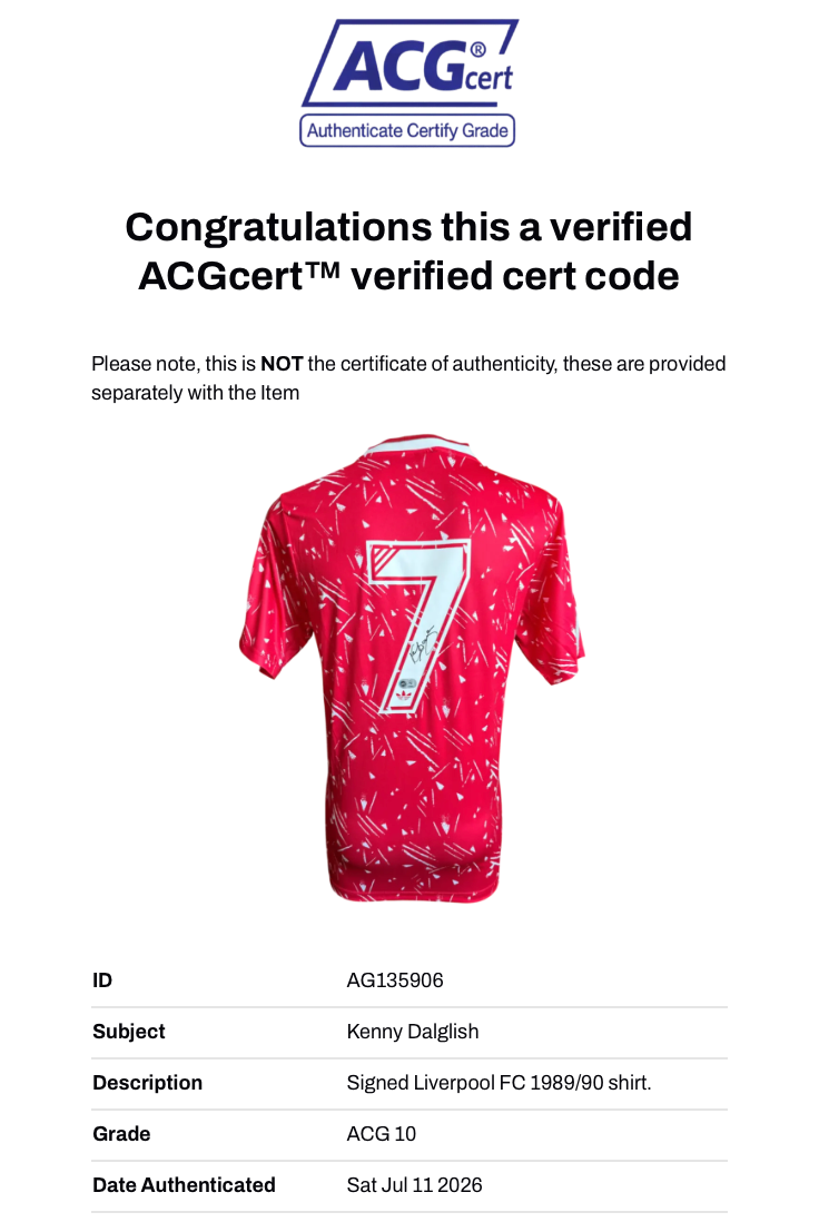 KENNY DALGLISH SIGNED LIVERPOOL FC 1989/90 HOME SHIRT (ACG CERT AG135906)-3