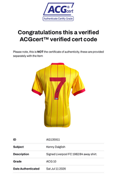 KENNY DALGLISH SIGNED LIVERPOOL FC 1982/84 AWAY SHIRT (ACG CERT AG135911)-3