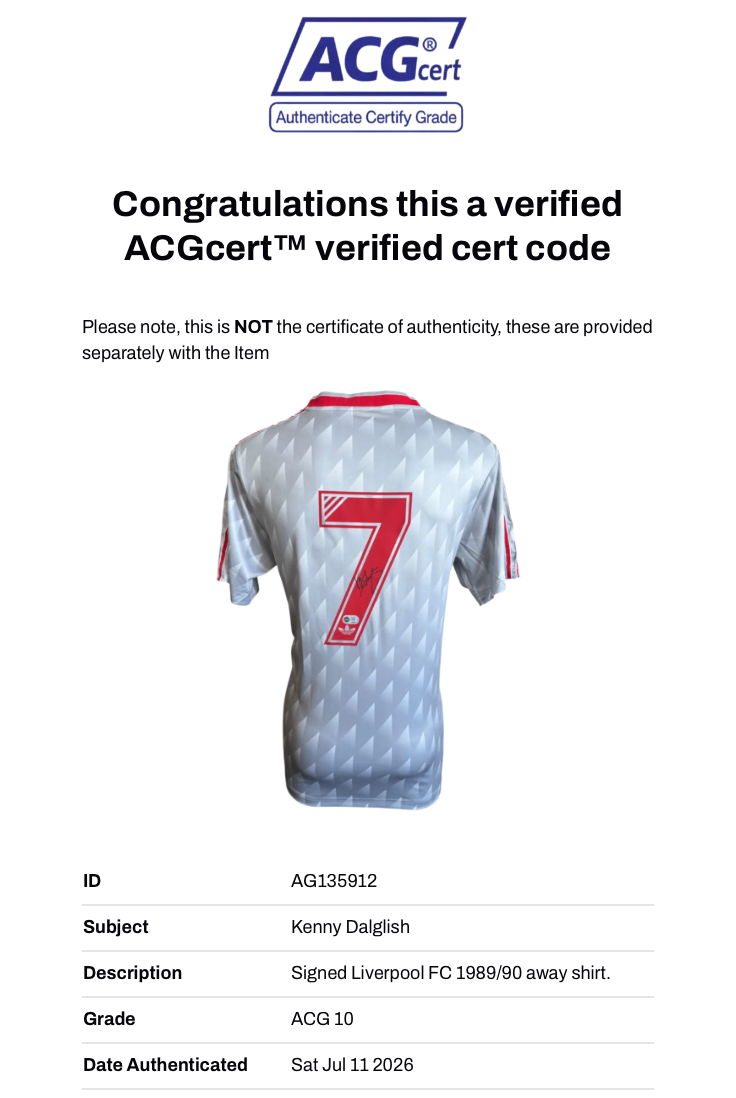 KENNY DALGLISH SIGNED LIVERPOOL FC 1989/90 AWAY SHIRT (ACG CERT AG135912)-3
