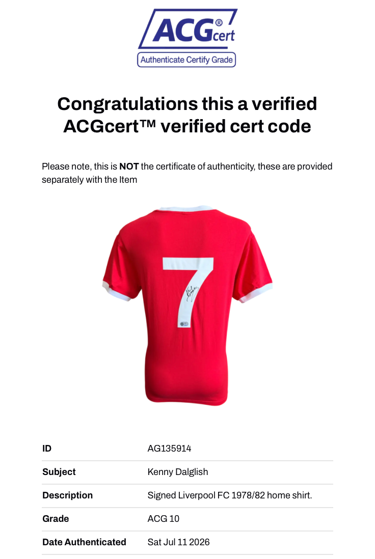 KENNY DALGLISH SIGNED LIVERPOOL FC 1978/82 HOME SHIRT (ACG CERT AG135914)-3