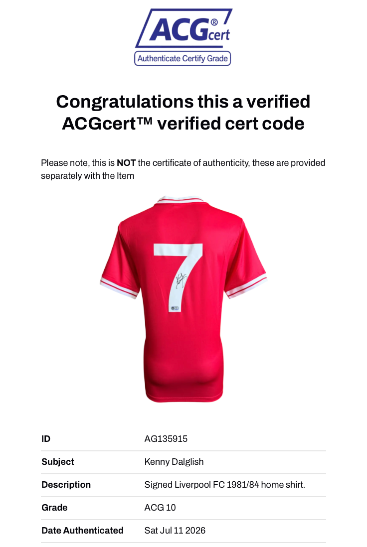KENNY DALGLISH SIGNED LIVERPOOL FC 1981/84 HOME SHIRT (ACG CERT AG135915)-3