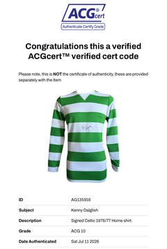 KENNY DALGLISH SIGNED CELTIC FC 1976/77 CUP WIN HOME SHIRT (ACG CERT AG135916)-3