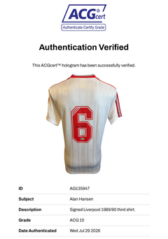 ALAN HANSEN SIGNED LIVERPOOL FC 1989/90 THIRD SHIRT (ACG CERT AG135947)-3