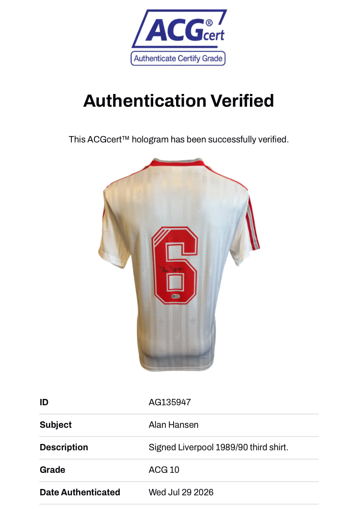 ALAN HANSEN SIGNED LIVERPOOL FC 1989/90 THIRD SHIRT (ACG CERT AG135947)-3