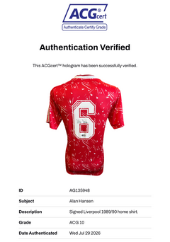 ALAN HANSEN SIGNED LIVERPOOL FC 1989/90 HOME SHIRT (ACG CERT AG135948)-3
