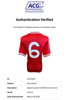 ALAN HANSEN SIGNED LIVERPOOL FC ROME 1984 HOME SHIRT (ACG CERT AG135952)-3