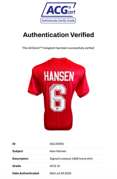 ALAN HANSEN SIGNED LIVERPOOL FC 1986 HOME SHIRT (ACG CERT AG135955)-3