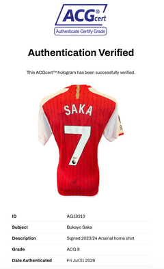 BUKAYO SAKA SIGNED ARSENAL FC 2023/24 HOME SHIRT (ACG CERT AG19310)-3