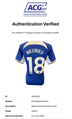 CHRISTOPHER NKUNKU SIGNED CHELSEA FC 2023/24 HOME SHIRT (ACG CERT AG19303)-2