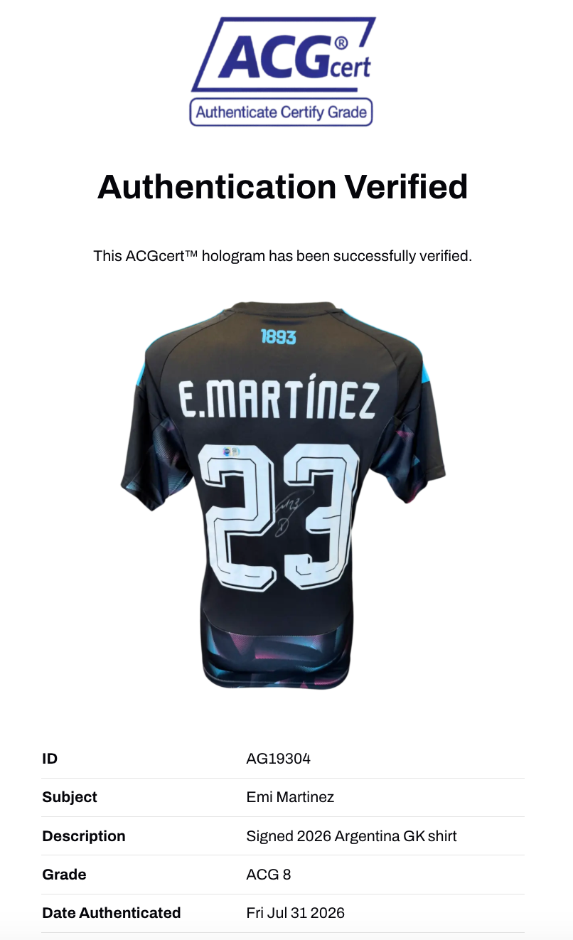EMI MARTINEZ SIGNED 2026 ARGENTINA WORLD CUP HOME SHIRT (ACG CERT AG19304)-2