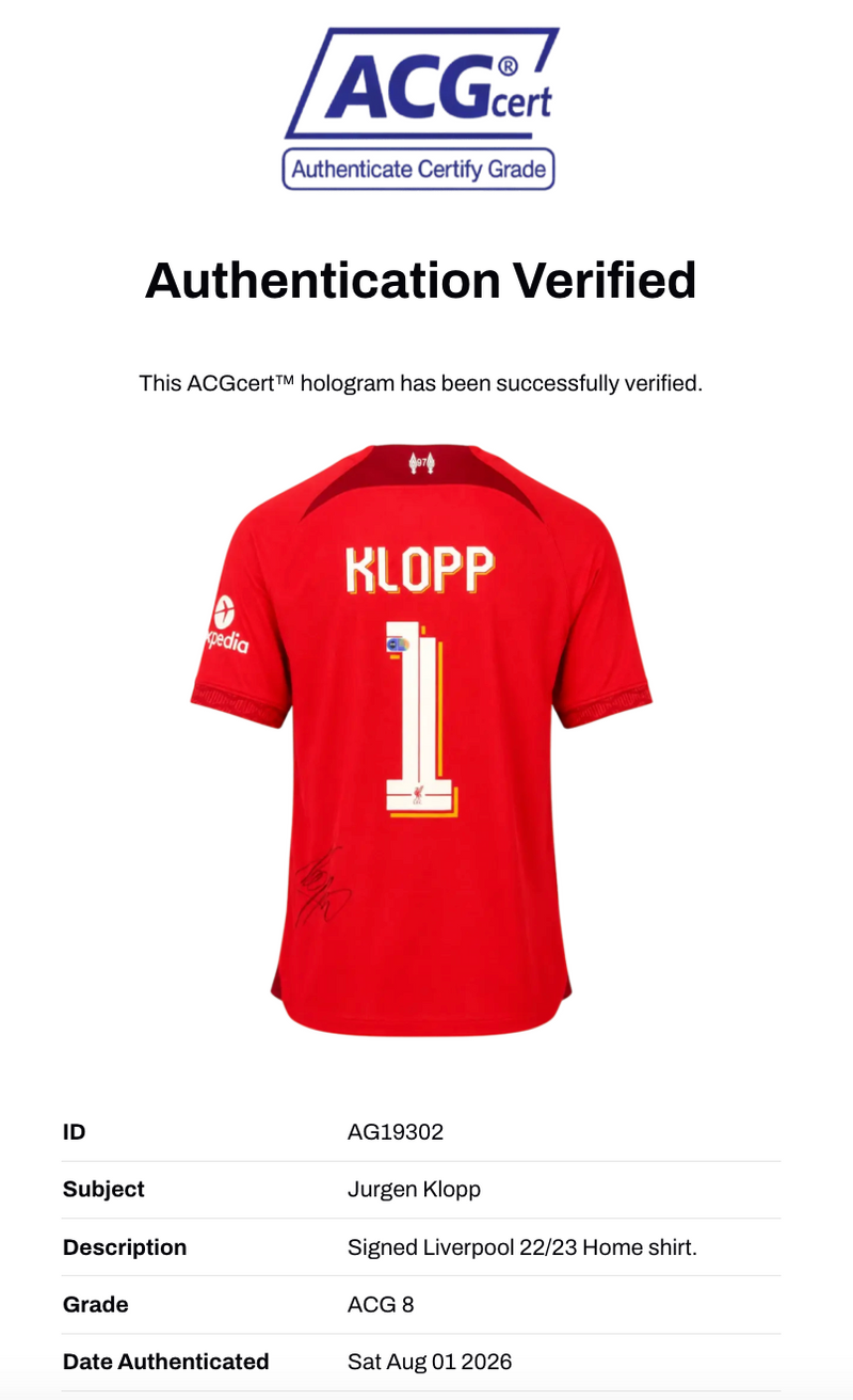 JURGEN KLOPP SIGNED 2022/23 LIVERPOOL FC HOME SHIRT (ACG CERT AG19302)-2