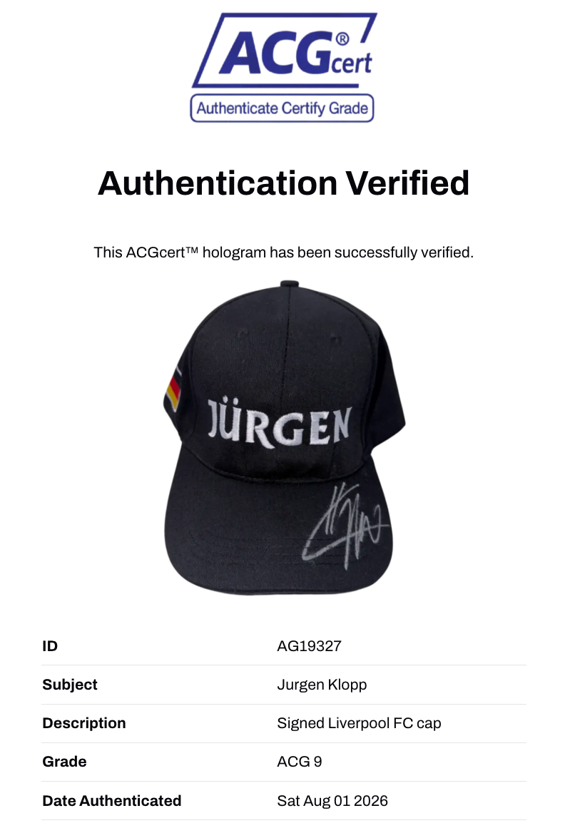 JURGEN KLOPP SIGNED LIVERPOOL FC JURGEN GERMANY CAP (ACG CERT AG19327)-3