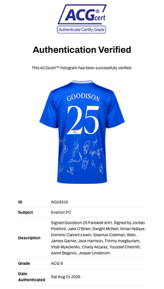EVERTON FC SQUAD SIGNED GOODISON 25 2024/25 HOME SHIRT (ACG CERT AG19319)-3