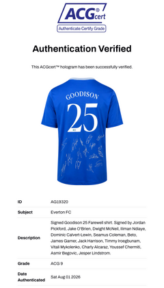 EVERTON FC SQUAD SIGNED GOODISON 25 2024/25 HOME SHIRT (ACG CERT AG19320)-3