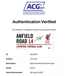 ARNE SLOT SIGNED LIVERPOOL FC ANFIELD ROAD STREET SIGN (ACG CERT AG19330)-2