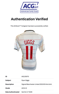 RYAN GIGGS SIGNED MANCHESTER UNITED 2003/05 THIRD SHIRT (ACG CERT AG135970)-2