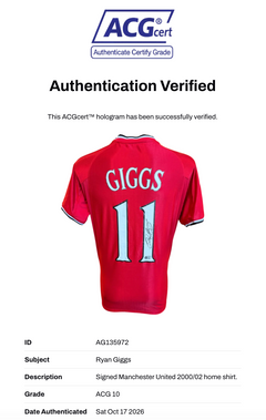 RYAN GIGGS SIGNED MANCHESTER UNITED 2000/02 HOME SHIRT (ACG CERT AG135972)-2