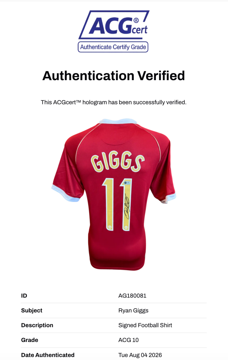 RYAN GIGGS SIGNED MANCHESTER UNITED 2006/07 HOME SHIRT (ACG CERT AG180081)-2