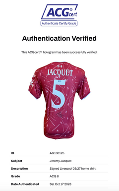 JEREMY JACQUET SIGNED LIVERPOOL 26/27 HOME SHIRT (ACG CERT AG136125)-2