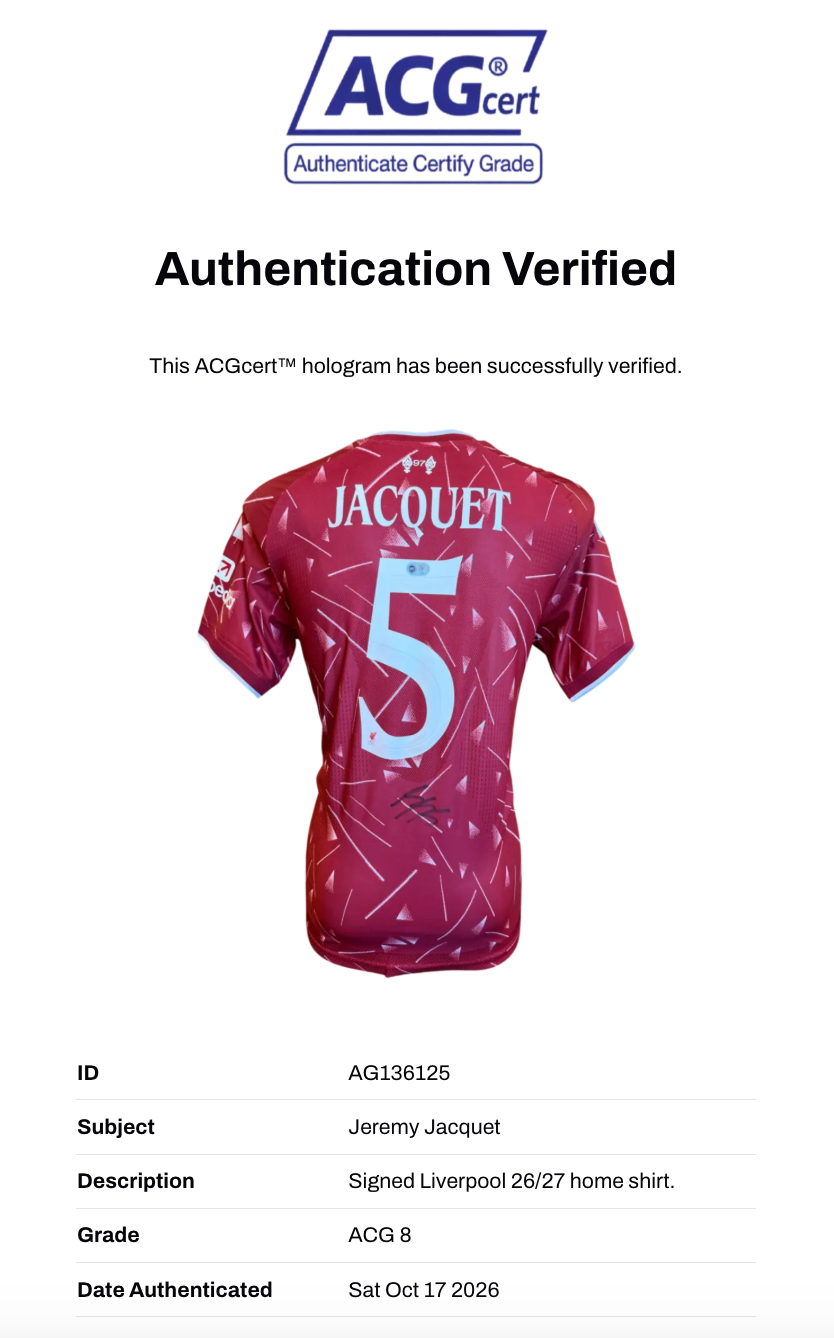 JEREMY JACQUET SIGNED LIVERPOOL 26/27 HOME SHIRT (ACG CERT AG136125)-2