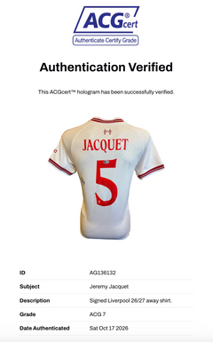 JEREMY JACQUET SIGNED LIVERPOOL 26/27 AWAY SHIRT (ACG CERT AG136132)-2