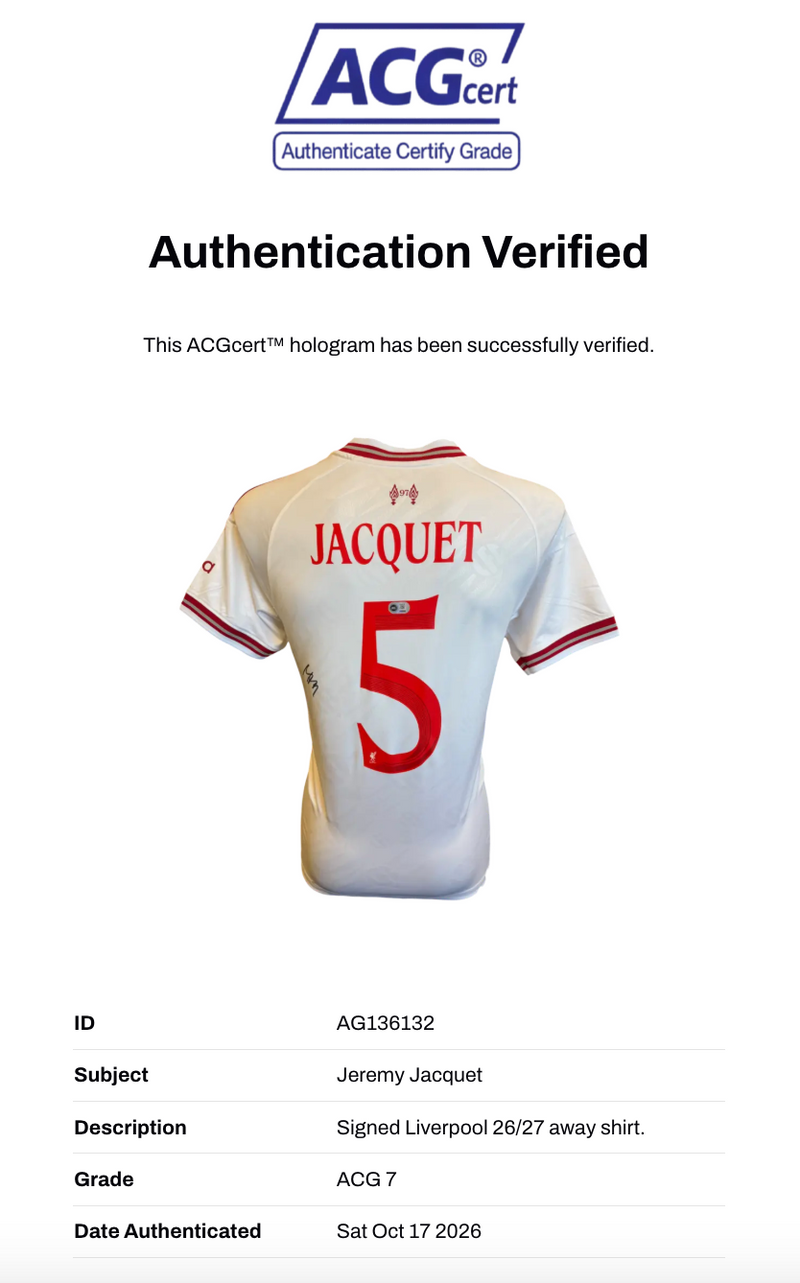 JEREMY JACQUET SIGNED LIVERPOOL 26/27 AWAY SHIRT (ACG CERT AG136132)-2