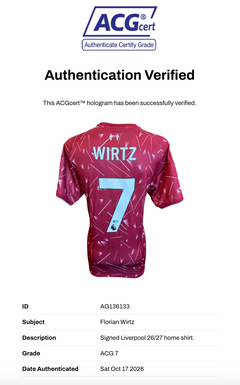 FLORIAN WIRTZ SIGNED LIVERPOOL 26/27 HOME SHIRT (ACG CERT AG136133)-2