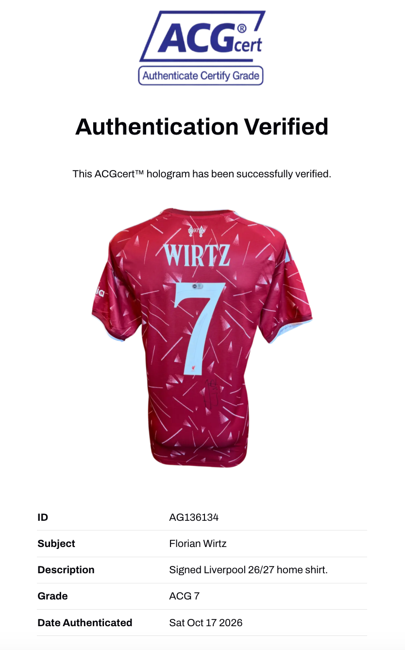 FLORIAN WIRTZ SIGNED LIVERPOOL 26/27 HOME SHIRT (ACG CERT AG136134)-2