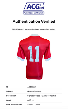 GRAEME SOUNESS SIGNED LIVERPOOL FC PARIS 81 HOME SHIRT (ACG CERT AG136119)-2