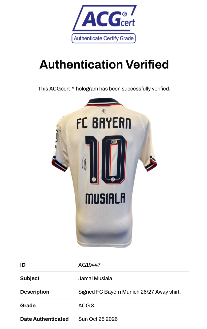 JAMAL MUSIALA SIGNED FC BAYERN MUNICH 2026/27 AWAY SHIRT (ACG CERT AG19447)-3