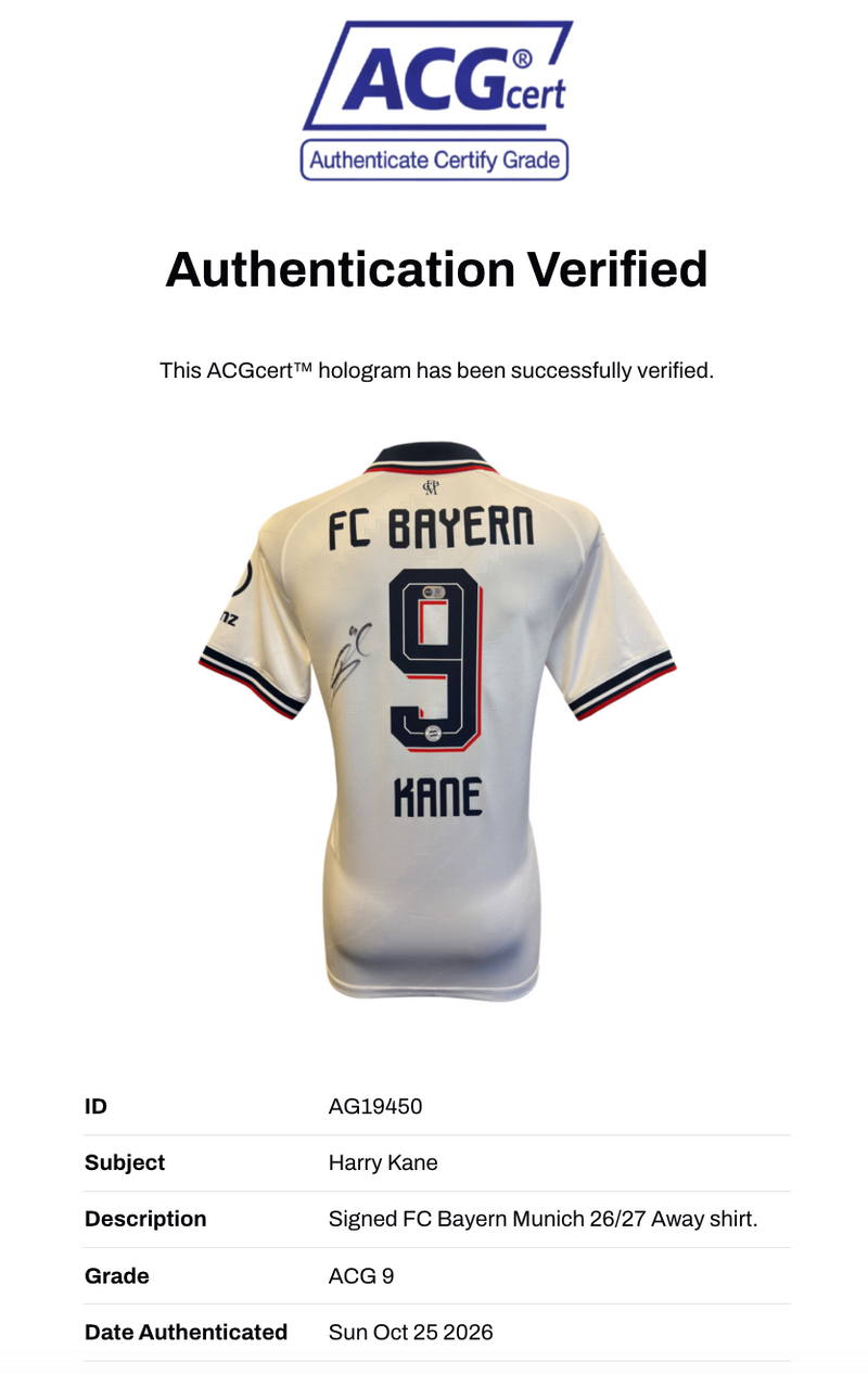 HARRY KANE SIGNED FC BAYERN MUNICH 2026/27 AWAY SHIRT (ACG CERT AG19450)-3