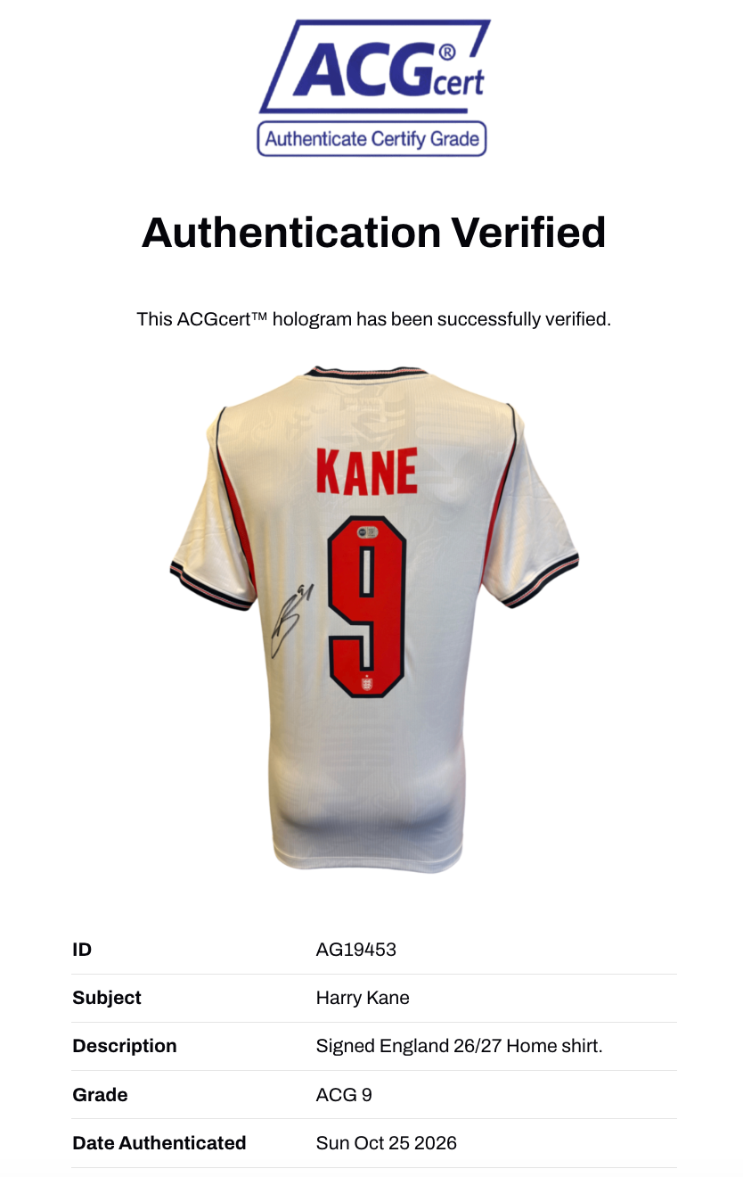 HARRY KANE SIGNED ENGLAND 2026/27 HOME SHIRT (ACG CERT AG19453)-3