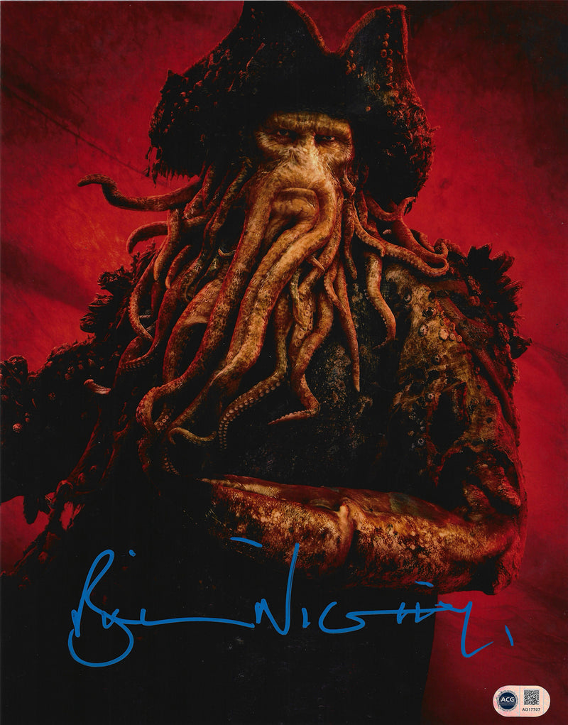 BILL NIGHY SIGNED PIRATES OF THE CARIBBEAN DAVY JONES 14X11 PHOTO (ACG CERT AG17707)-1