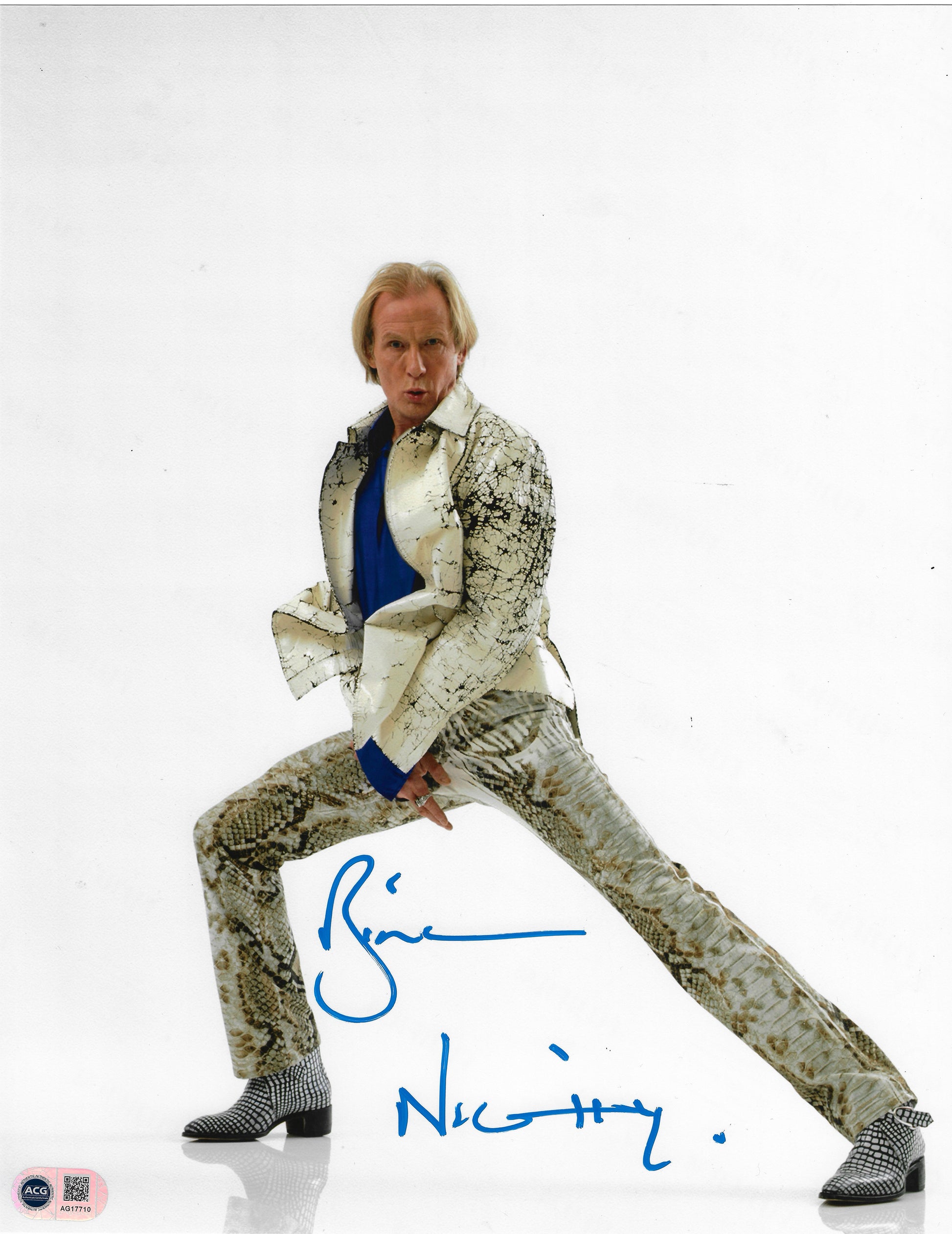 BILL NIGHY SIGNED LOVE ACTUALLY BILLY MACK 14X11 PHOTO (ACG CERT AG17710)-1