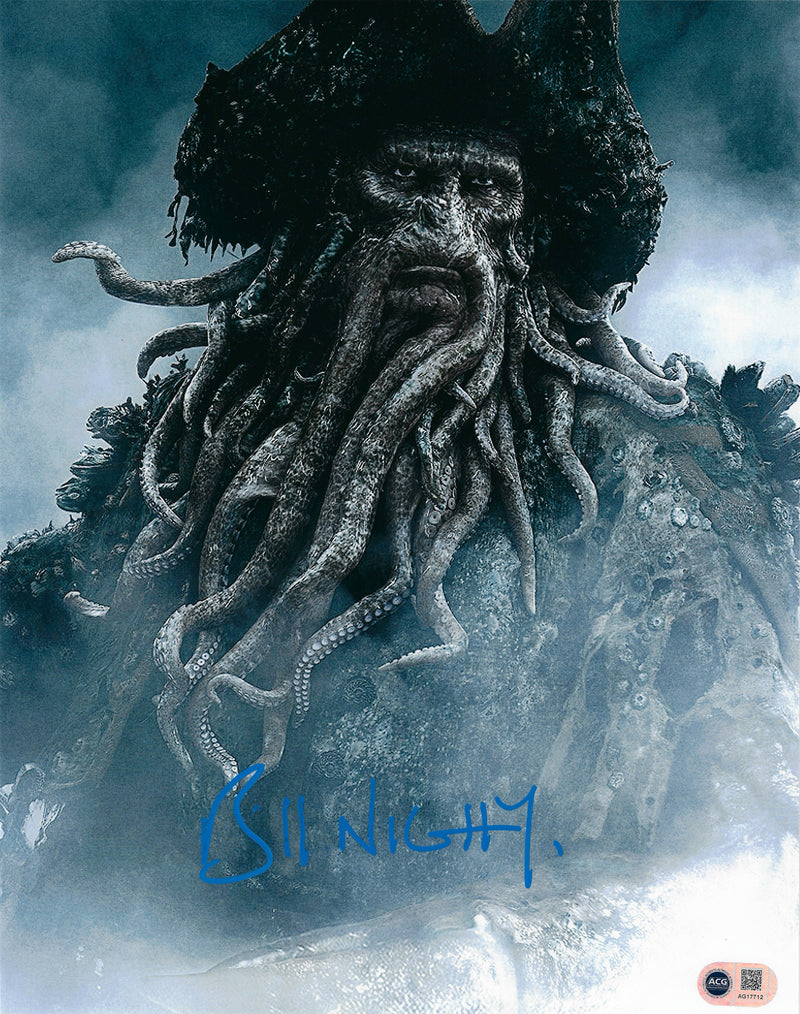 BILL NIGHY SIGNED PIRATES OF THE CARIBBEAN DAVY JONES 14X11 PHOTO (ACG CERT AG17712)-1