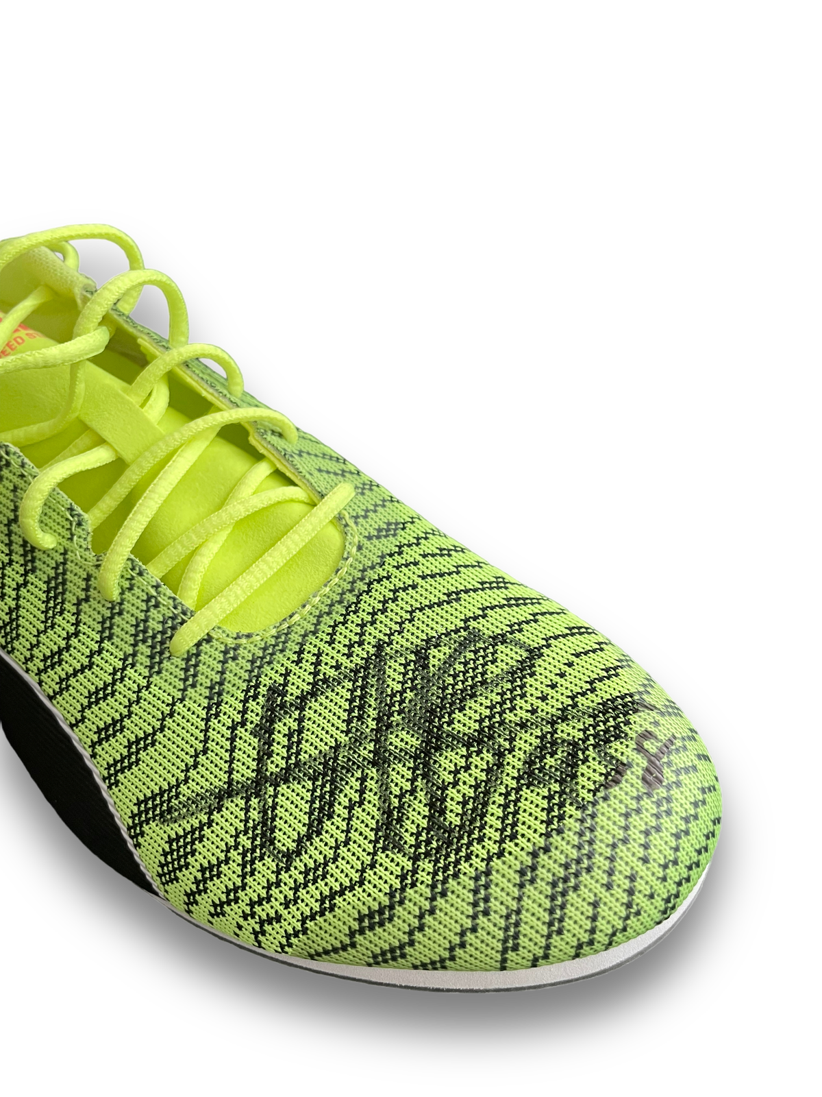 USAIN BOLT SIGNED RIGHT PUMA GREEN RUNNING SPIKE 9.58 BOOT (AFTAL COA)-2