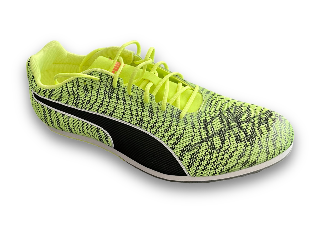 USAIN BOLT SIGNED RIGHT PUMA GREEN RUNNING SPIKE 9.58 BOOT (AFTAL COA)-1
