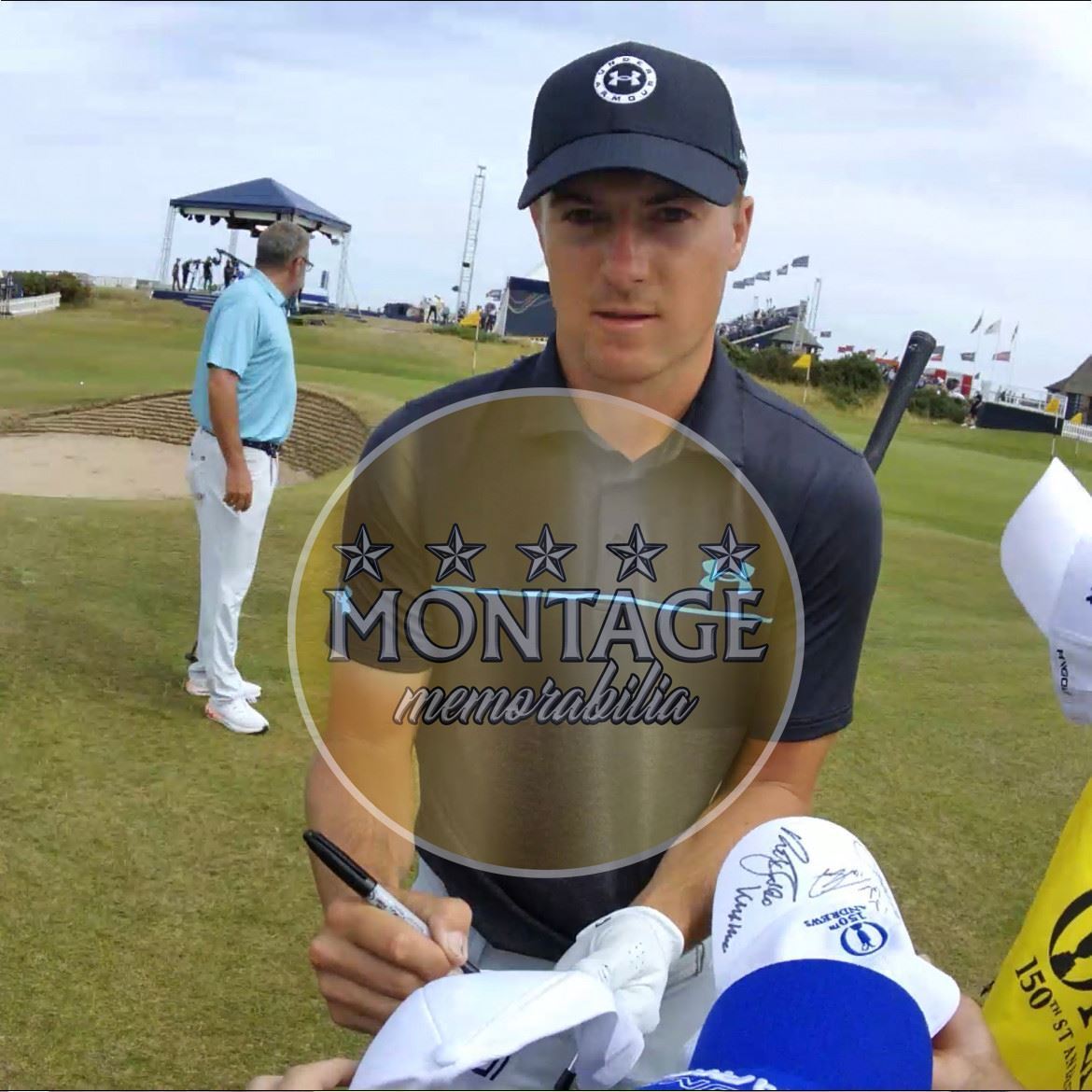 JORDAN SPIETH SIGNED UNDER ARMOUR GOLF OFFICIAL BLUE CAP (ACG CERT AG17605)-3