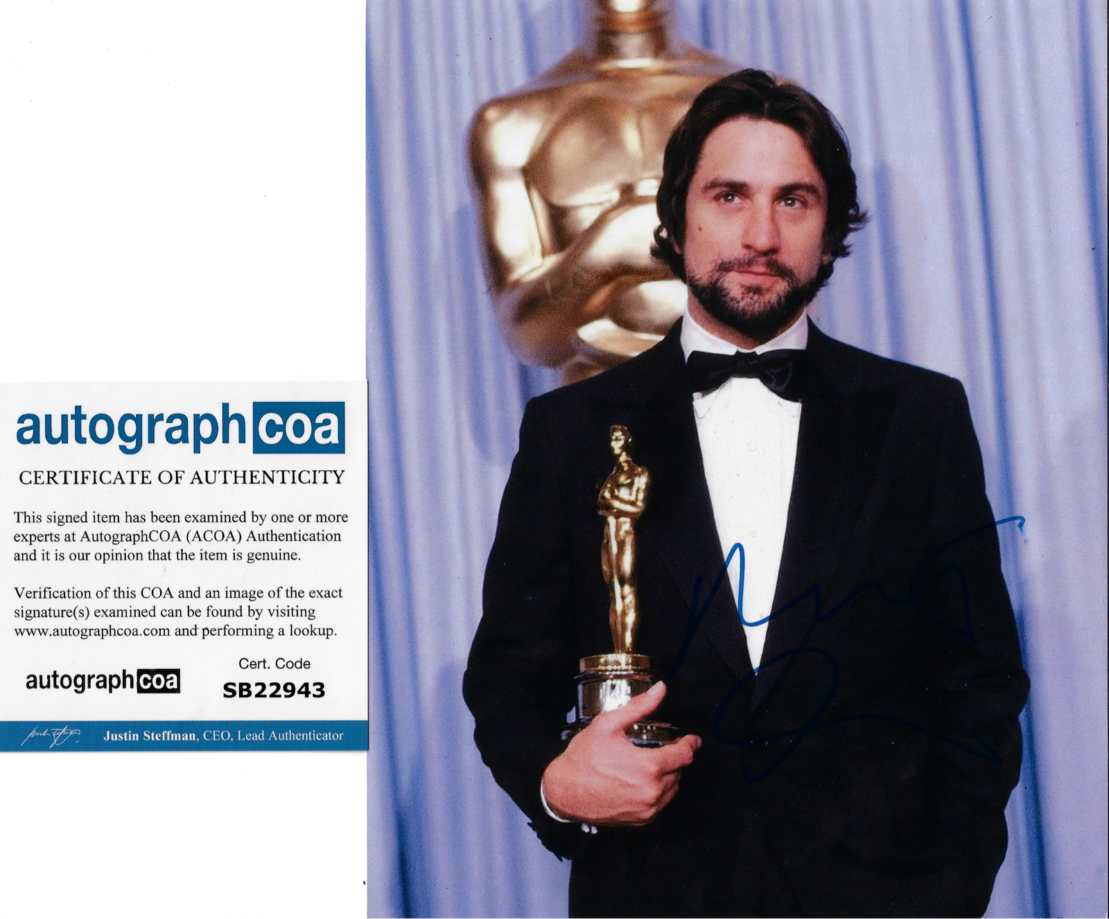 ROBERT DE NIRO SIGNED OSCARS WINNER 10X8 PHOTO (ACOA RACC COA)