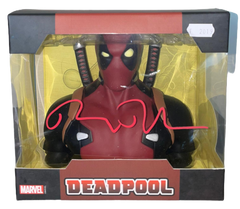 RYAN REYNOLDS SIGNED DEADPOOL ACTION FIGURE HEAD MONEY BANK (AFTAL COA)-1