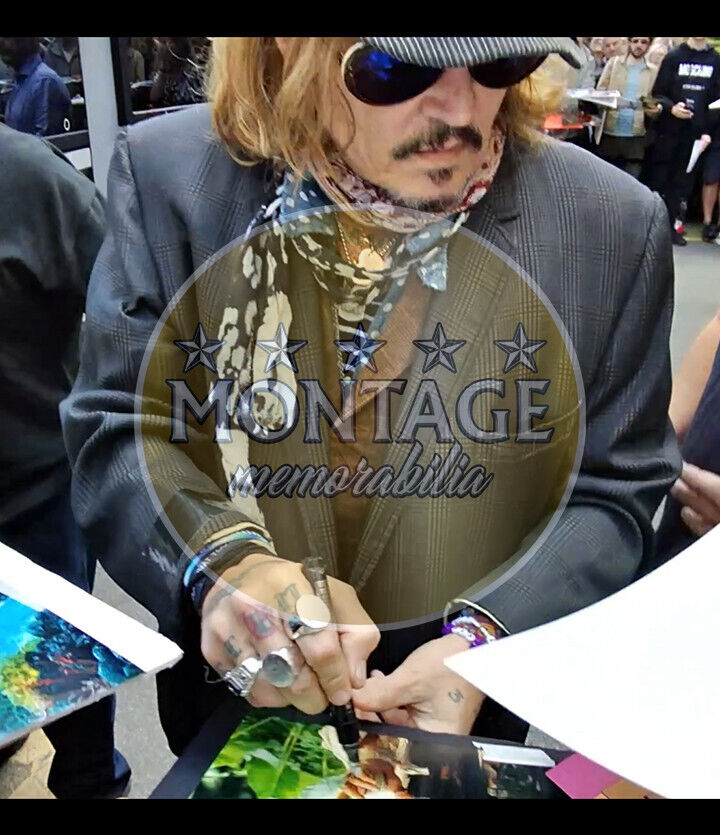 JOHNNY DEPP SIGNED GEORGE JUNG BLOW 12X8 PHOTO (ACOA RACC COA) 2