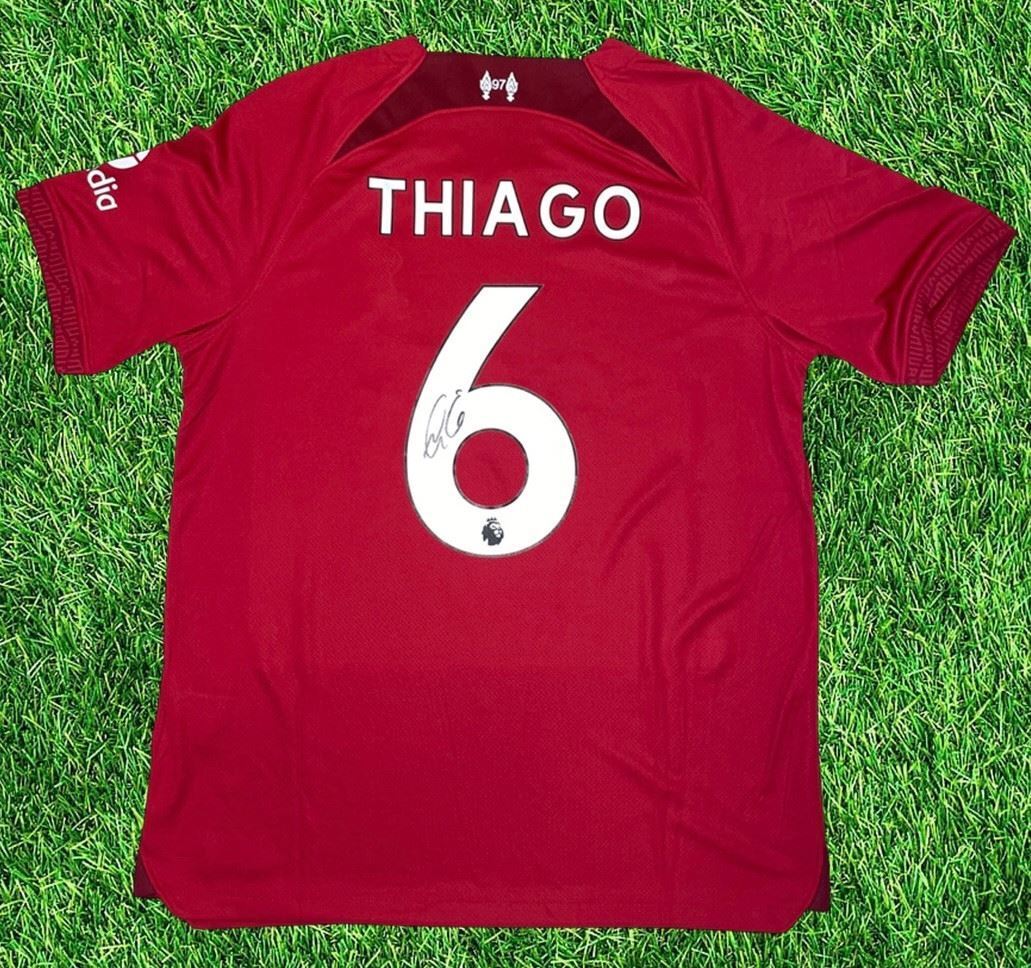 THIAGO ALCANTARA SIGNED LIVERPOOL FC 2022/23 HOME SHIRT (AFTAL COA)