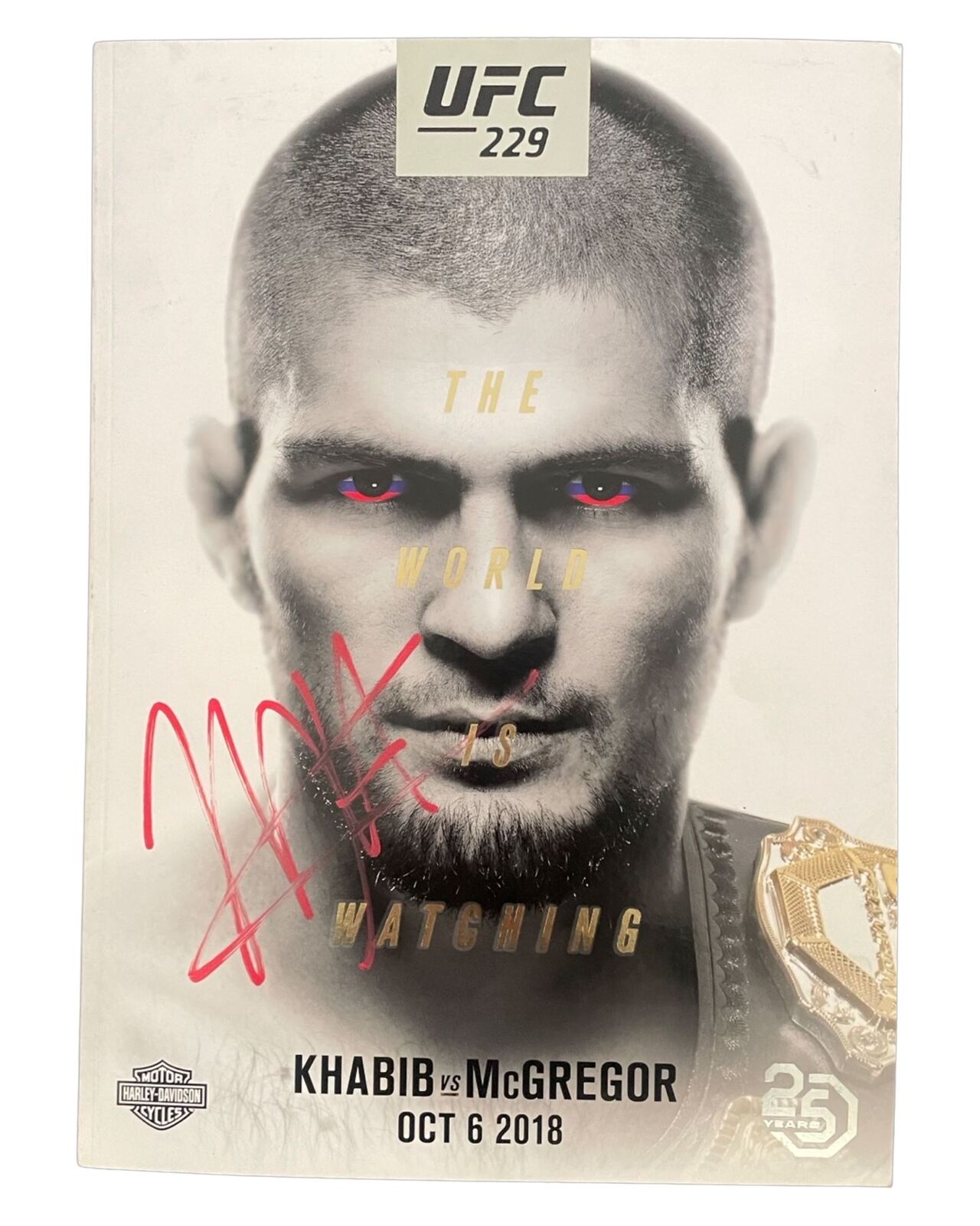 KHABIB NURMAGOMEDOV SIGNED UFC 229 MCGREGOR OFFICIAL FIGHT PROGRAMME (AFTAL COA)