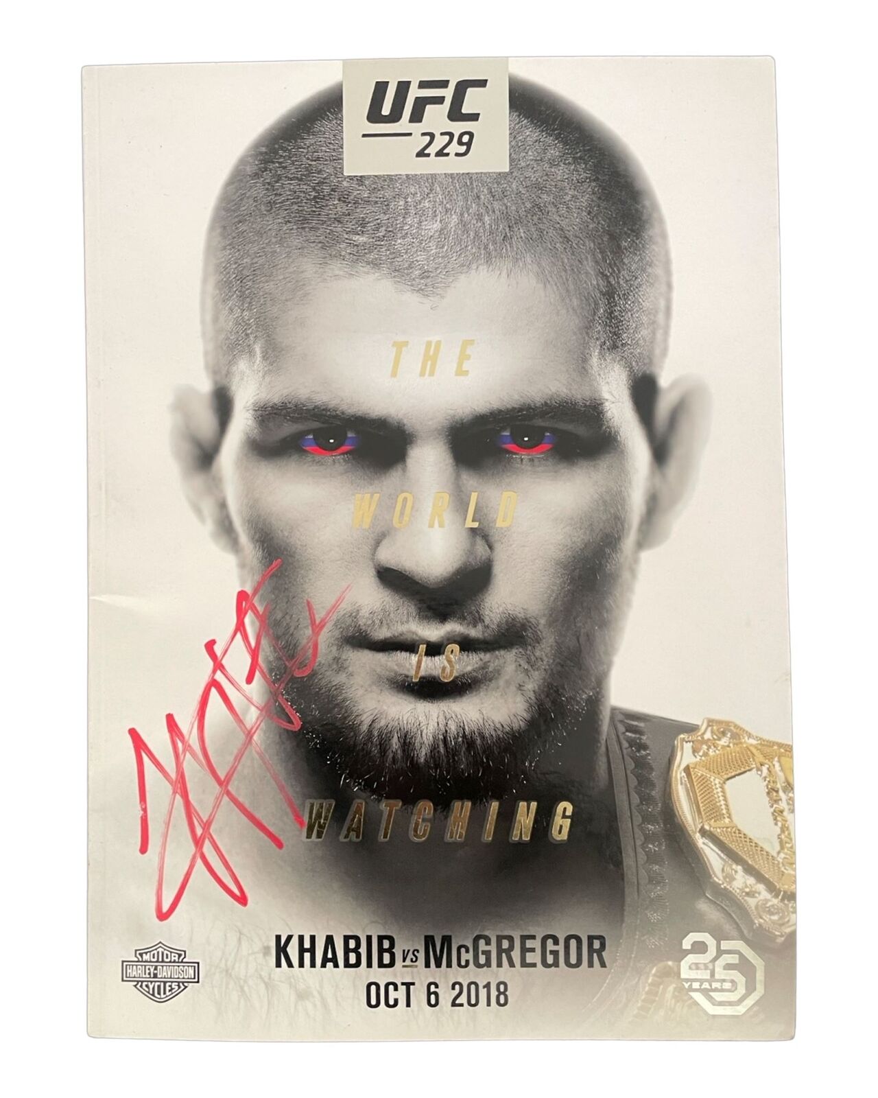 KHABIB NURMAGOMEDOV SIGNED UFC 229 MCGREGOR FIGHT PROGRAMME 2 (AFTAL COA)