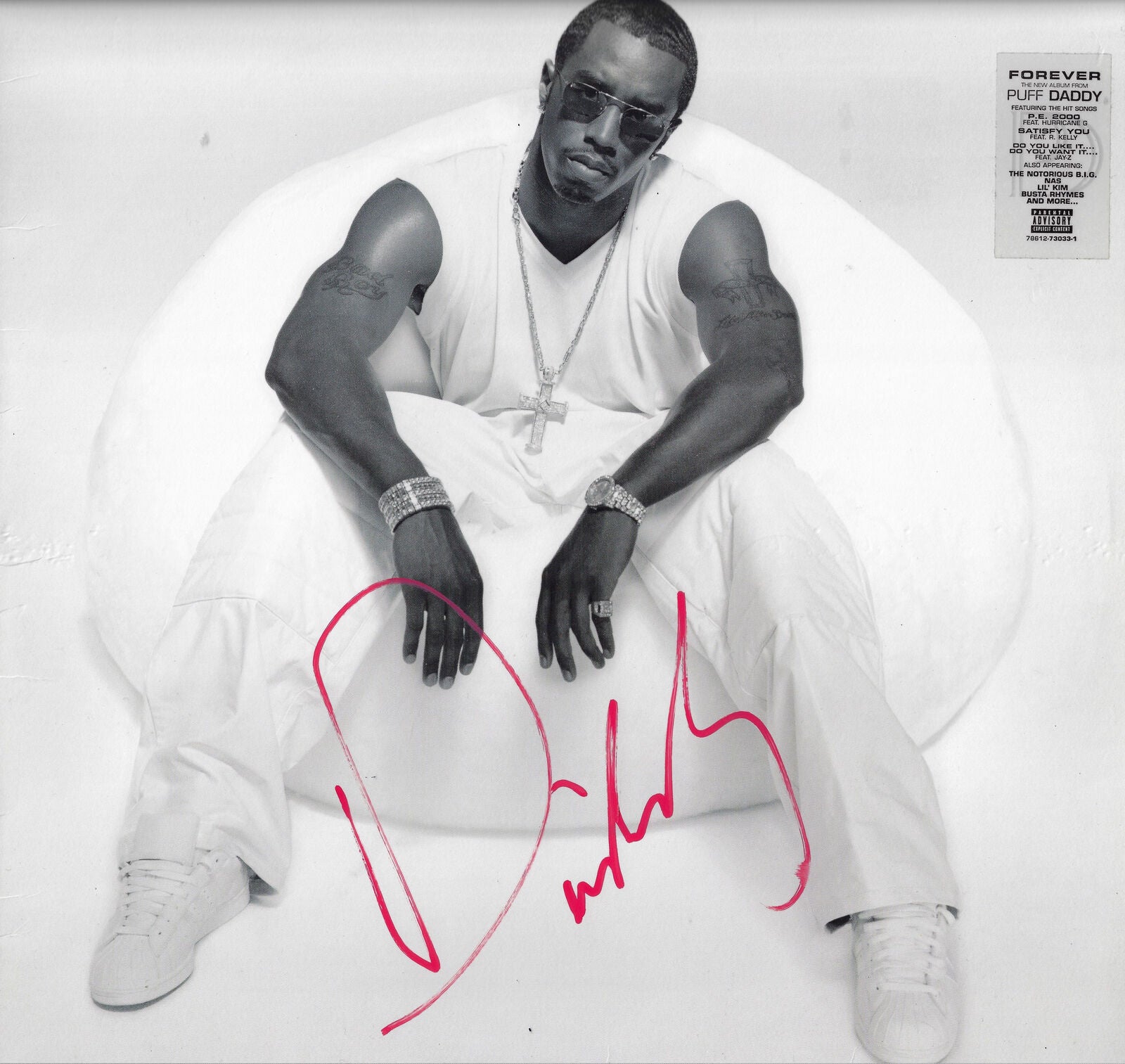 P DIDDY SEAN COMBS SIGNED FOREVER ALBUM VINYL BAD BOY RECORDS (AFTAL COA)